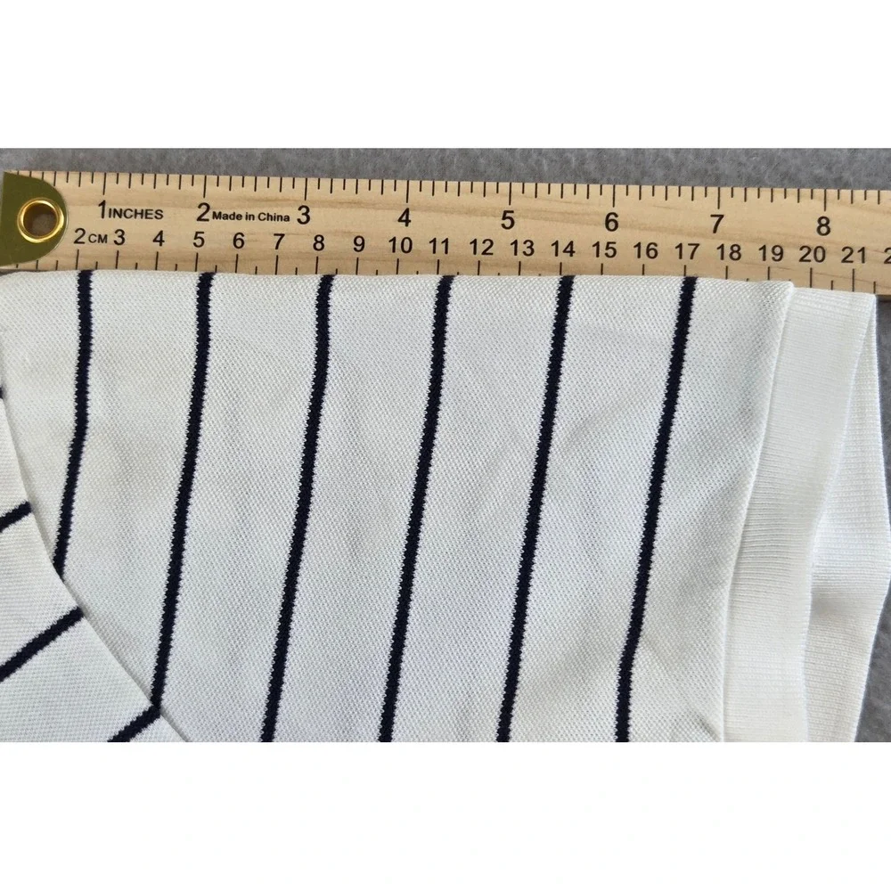 New Polo Ralph Lauren Men's Custom Slim Fit Striped Polo Shirt Navy White Large